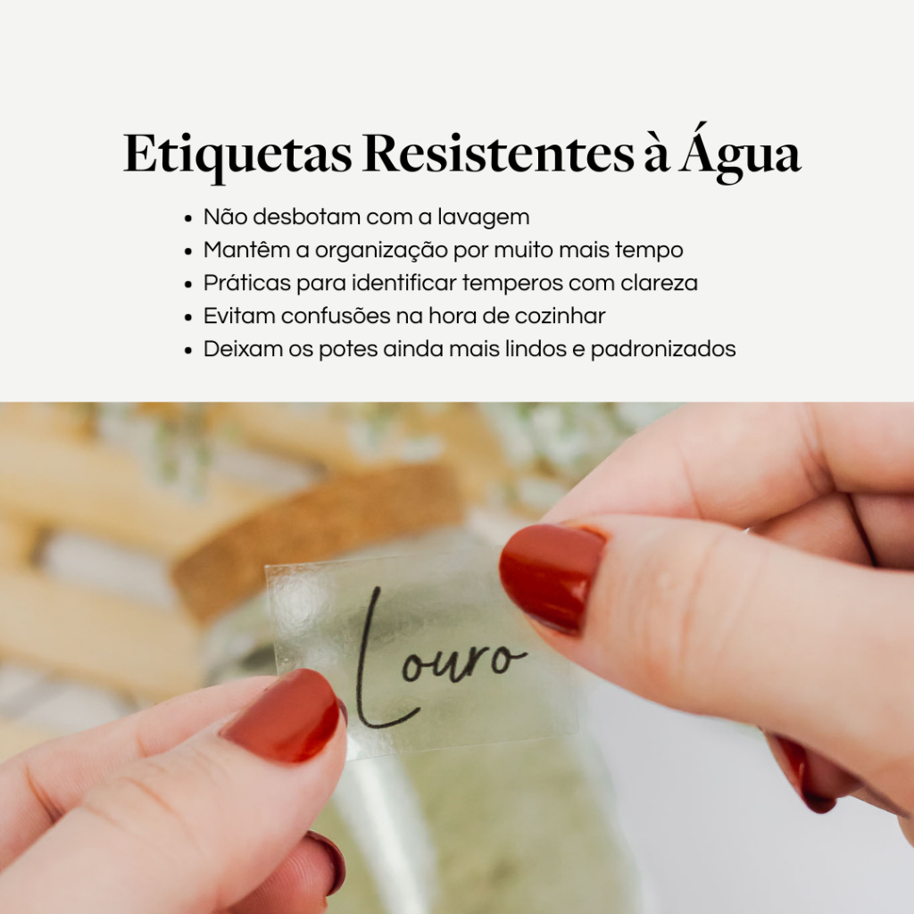 Kit 10 Potes de Tempero Vidro 200ml + Cartela de Temperos com 28 Adesivos Opcional | ESCOLHA SEU KIT