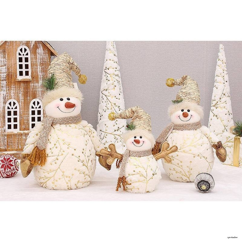 60/50/26cm Decoração De Natal Em Casa Boneca Curta De Pelúcia Estampa Boneco De Neve Para Shoppings Centro De hotel Orna