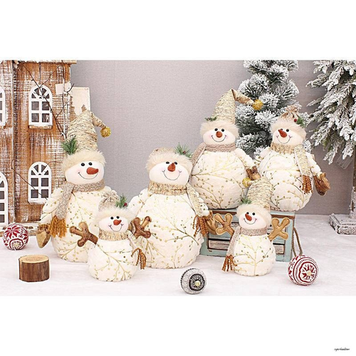 60/50/26cm Decoração De Natal Em Casa Boneca Curta De Pelúcia Estampa Boneco De Neve Para Shoppings Centro De hotel Orna