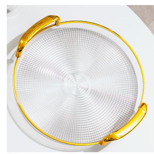 Bandeja Organizadora Decorativa Multiuso Para Servir Nórdica Com Alça e Detalhe em Dourado Decoração de Mesa