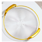 Bandeja Organizadora Decorativa Multiuso Para Servir Nórdica Com Alça e Detalhe em Dourado Decoração de Mesa