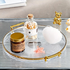 Bandeja Organizadora Decorativa Multiuso Para Servir Nórdica Com Alça e Detalhe em Dourado Decoração de Mesa