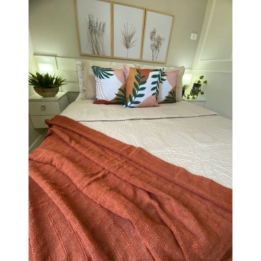 Manta Pra Sofa Terracota Telha Xale Chale Poltrona peseira