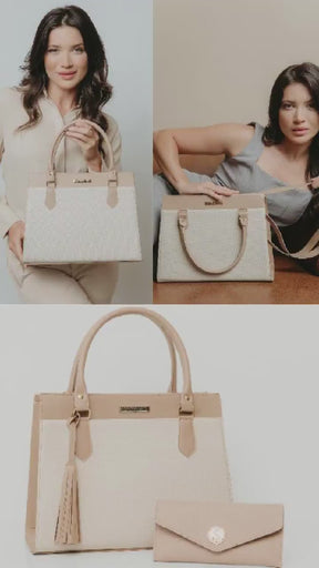 Bolsa Feminina com Carteira Combinando – Elegância Clean e Sofisticação| Bella & Finna
