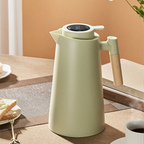 Garrafa Térmica Termômetro Digital 1L Café Chá Nórdica Com Cabo De Madeira