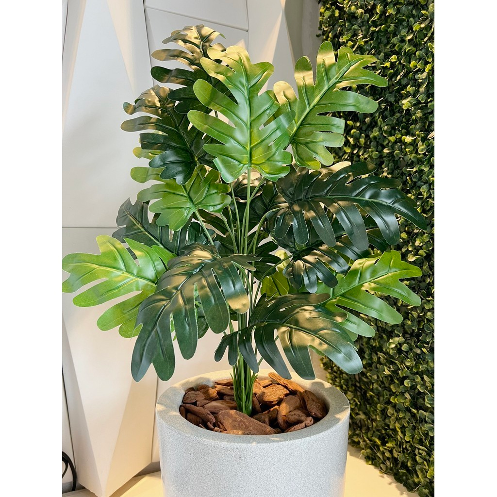 Planta Artificial Bananinha + Vaso Polietileno Cores
