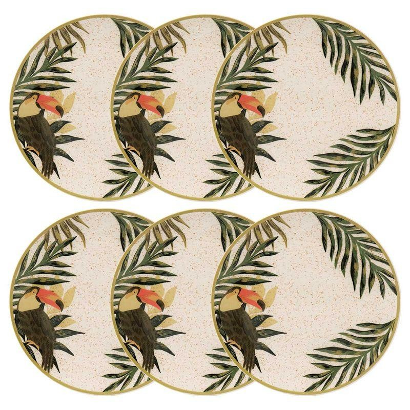 Jogo de 6 Pratos Rasos 26 cm Oxford Unni Tropicano