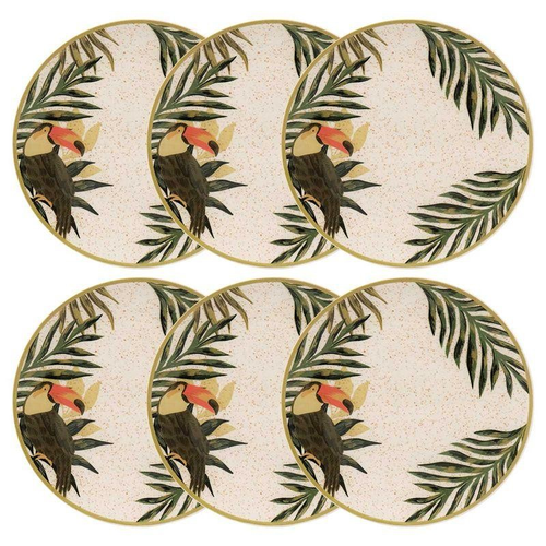 Jogo de 6 Pratos Rasos 26 cm Oxford Unni Tropicano