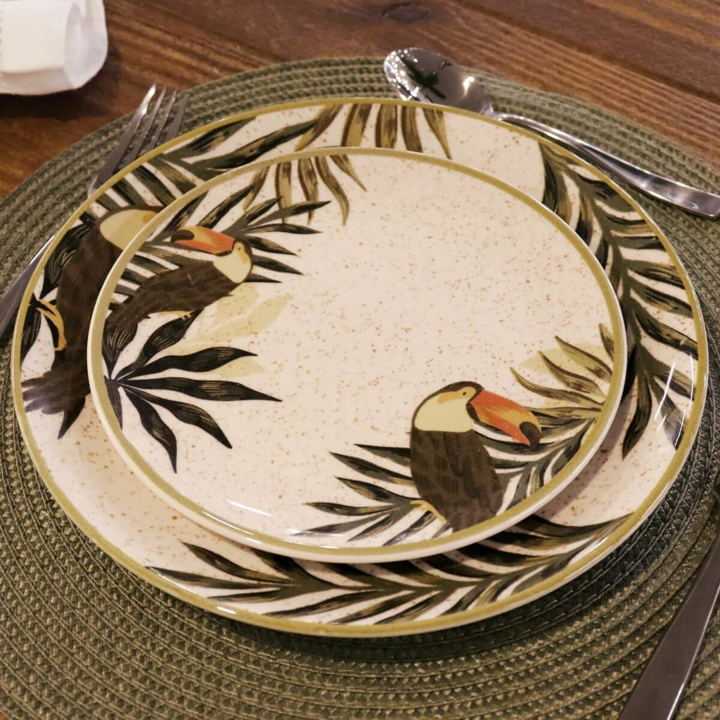 Jogo de 6 Pratos Rasos 26 cm Oxford Unni Tropicano