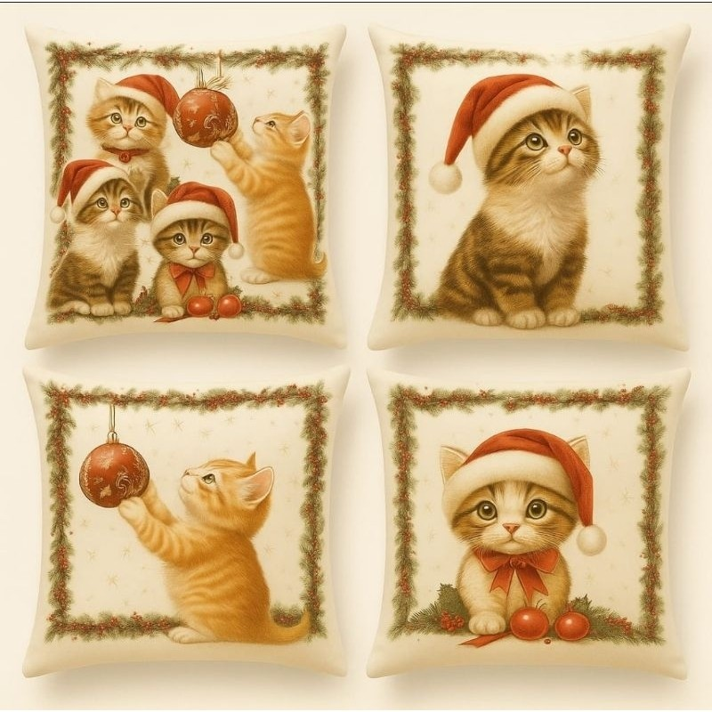 Capas Almofada Natal 45x45 Cm Kit Decoração Sala Sofá Cama Presente