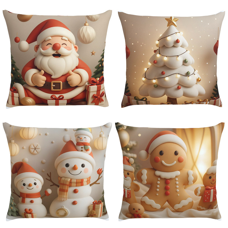 Capas Almofada Natal 45x45 Cm Kit Decoração Sala Sofá Cama Presente