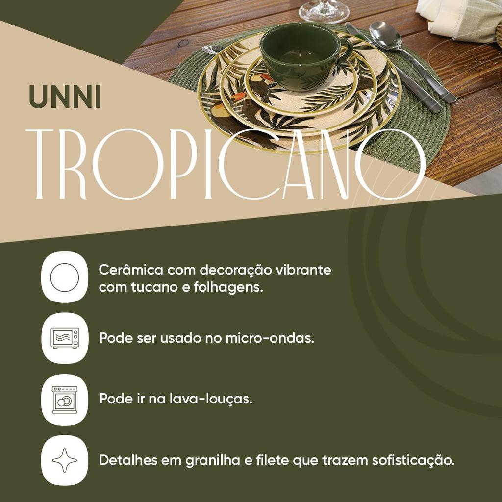 Jogo de 6 Pratos Rasos 26 cm Oxford Unni Tropicano