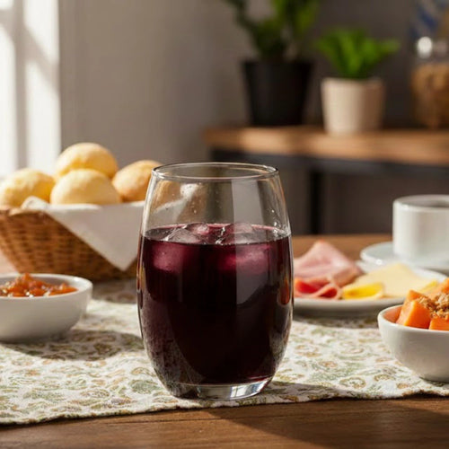 Jogo de 6 Copos Altos Aruba em Vidro Fumê Mineral (465ml) | BELLAEFINNA