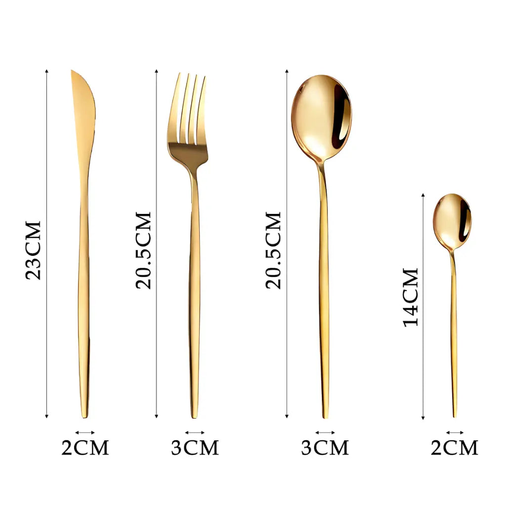 Kit Jogo de Talheres Inox Slim 24 Peças | Bellaefinna